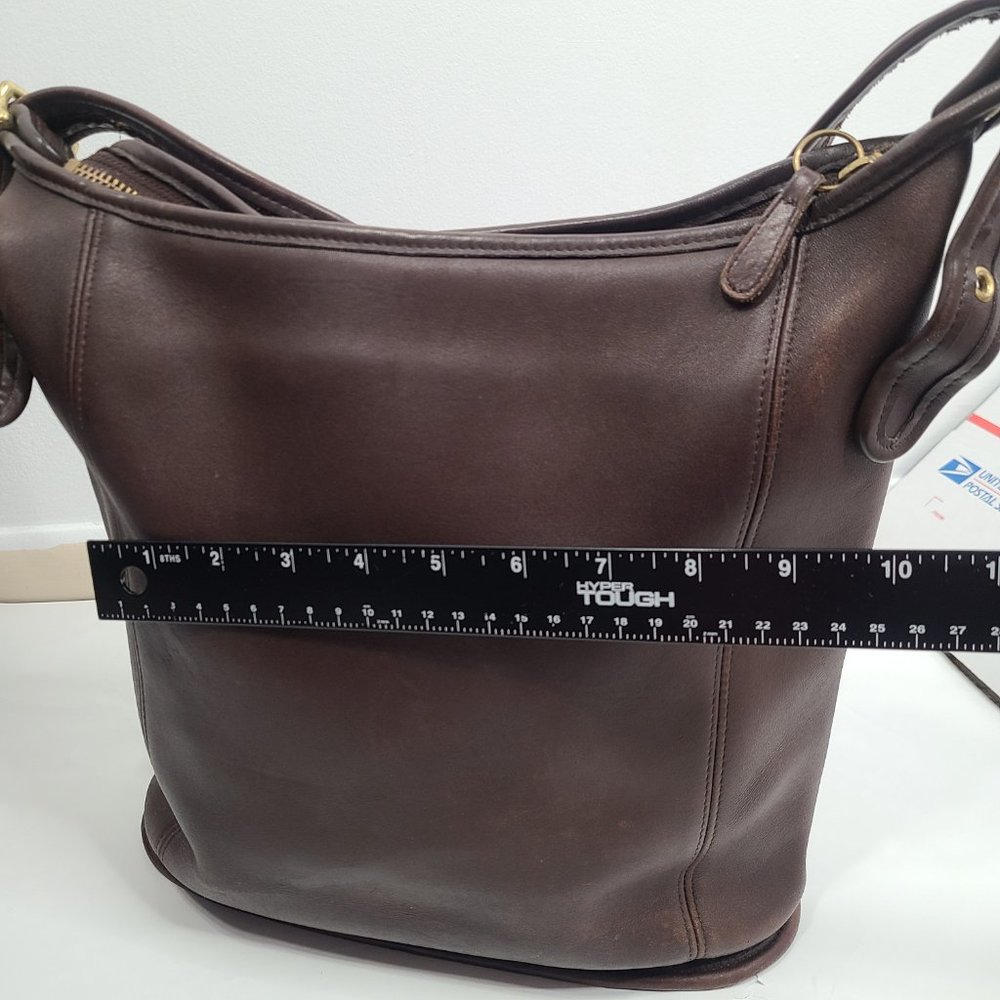Coach Shoulder Duffle Gallery Tote Cognac Brown Leather - Picture 8 of 9